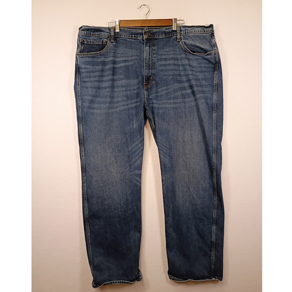 Rugged Workwear Levi's Mens 46x34 Blue Straight Leg Stretch Denim Jeans